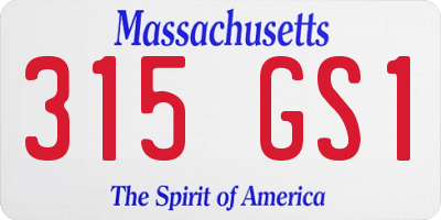 MA license plate 315GS1