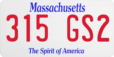 MA license plate 315GS2