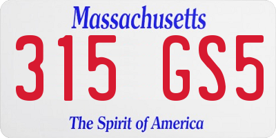 MA license plate 315GS5