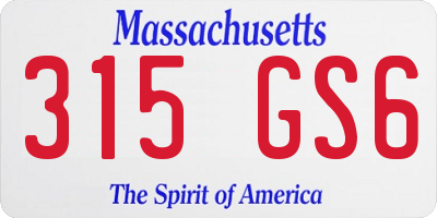MA license plate 315GS6