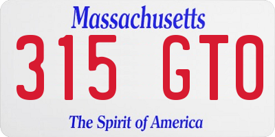MA license plate 315GT0