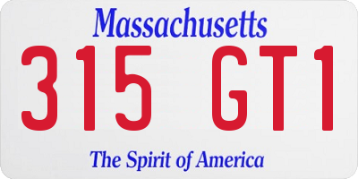 MA license plate 315GT1