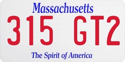 MA license plate 315GT2