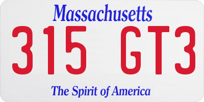 MA license plate 315GT3