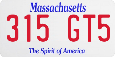 MA license plate 315GT5