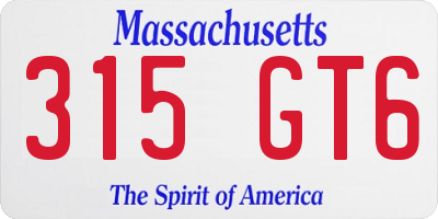 MA license plate 315GT6