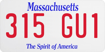 MA license plate 315GU1