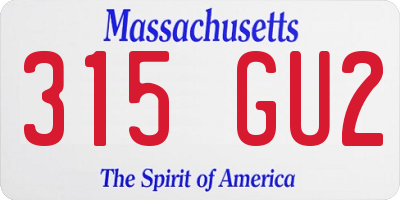 MA license plate 315GU2