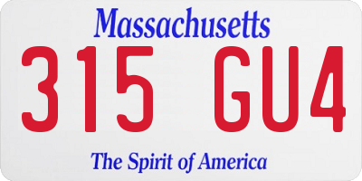 MA license plate 315GU4
