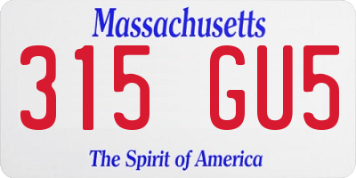 MA license plate 315GU5