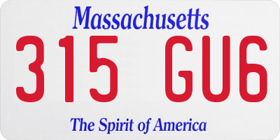 MA license plate 315GU6