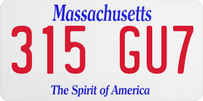 MA license plate 315GU7