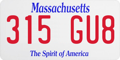 MA license plate 315GU8