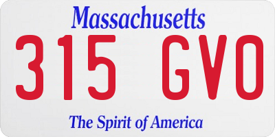 MA license plate 315GV0