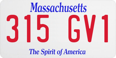 MA license plate 315GV1