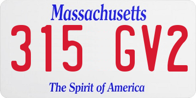 MA license plate 315GV2