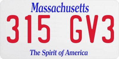 MA license plate 315GV3