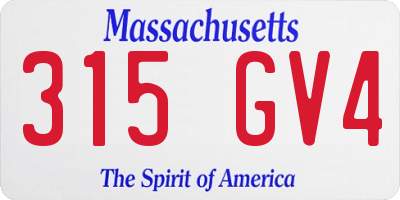 MA license plate 315GV4
