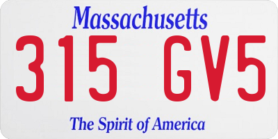MA license plate 315GV5