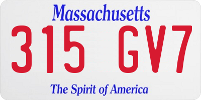 MA license plate 315GV7