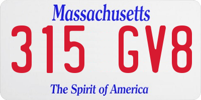 MA license plate 315GV8