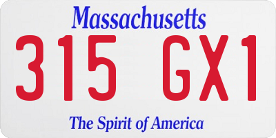 MA license plate 315GX1