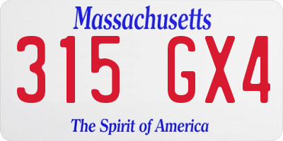 MA license plate 315GX4