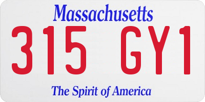 MA license plate 315GY1