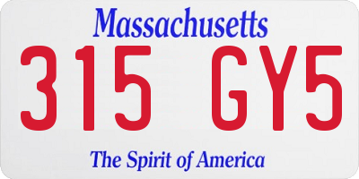 MA license plate 315GY5
