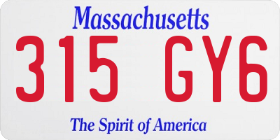 MA license plate 315GY6