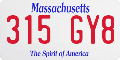 MA license plate 315GY8