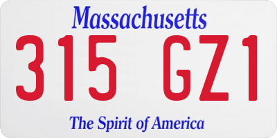 MA license plate 315GZ1