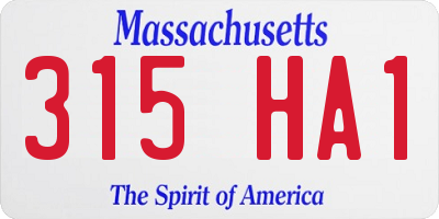 MA license plate 315HA1