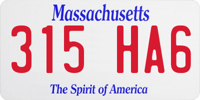 MA license plate 315HA6