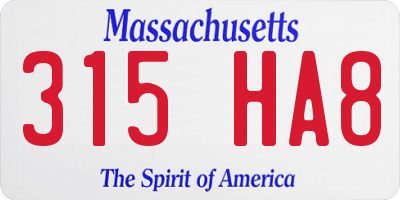 MA license plate 315HA8