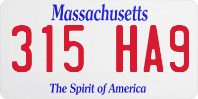 MA license plate 315HA9