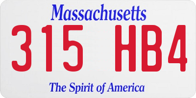 MA license plate 315HB4