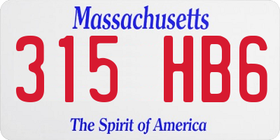 MA license plate 315HB6