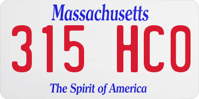 MA license plate 315HC0