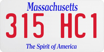 MA license plate 315HC1