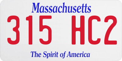 MA license plate 315HC2
