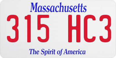 MA license plate 315HC3