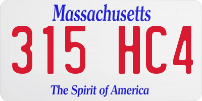 MA license plate 315HC4