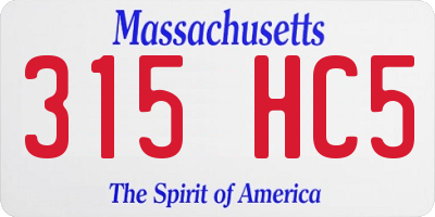 MA license plate 315HC5