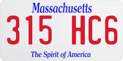 MA license plate 315HC6
