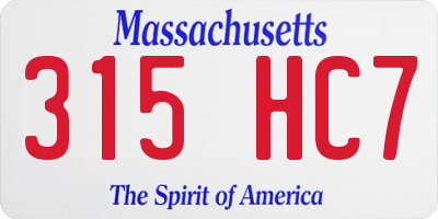 MA license plate 315HC7