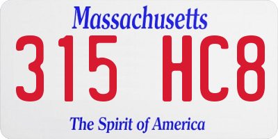 MA license plate 315HC8