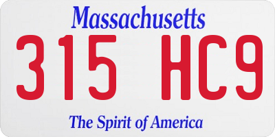 MA license plate 315HC9