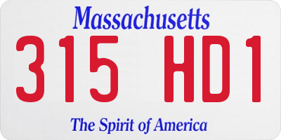 MA license plate 315HD1