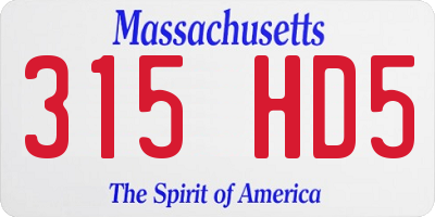 MA license plate 315HD5
